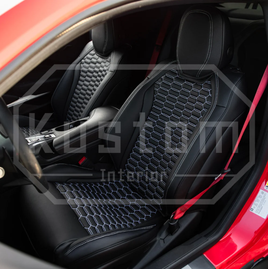 2016+ Camaro Two-Tone Coupe Recaro Leather Seat Covers | KustomCover