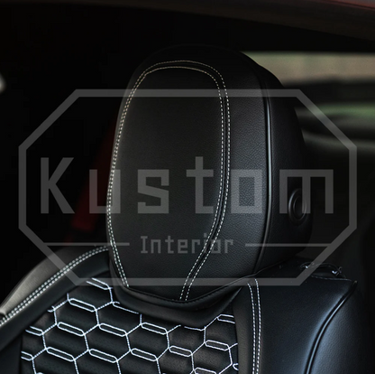 2016+ Camaro Two-Tone Coupe Recaro Leather Seat Covers | KustomCover