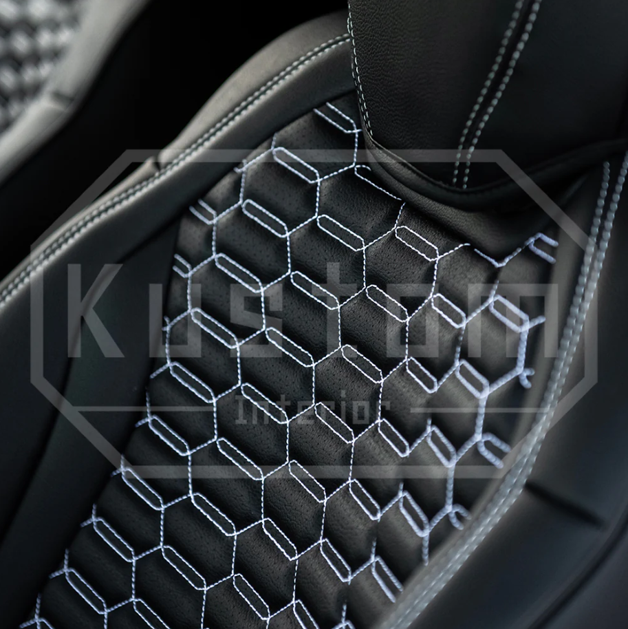 2016+ Camaro Two-Tone Coupe Recaro Leather Seat Covers | KustomCover