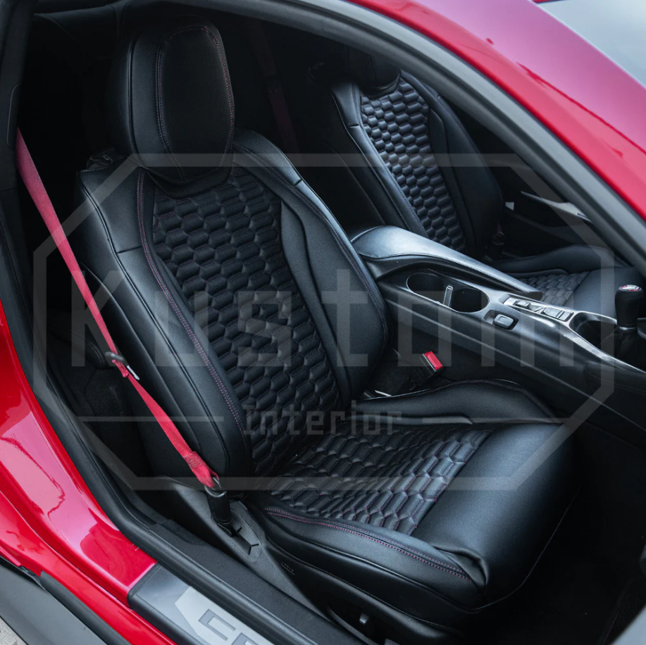 2016+ Camaro Two-Tone Coupe Recaro Leather Seat Covers | KustomCover