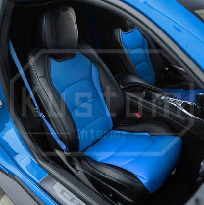 2016+ Camaro Two-Tone Coupe Recaro Leather Seat Covers | KustomCover