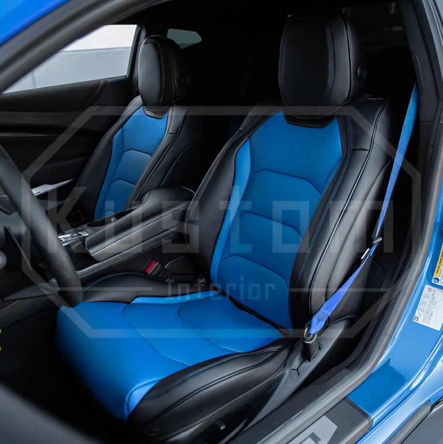 2016+ Camaro Two-Tone Coupe Recaro Leather Seat Covers | KustomCover