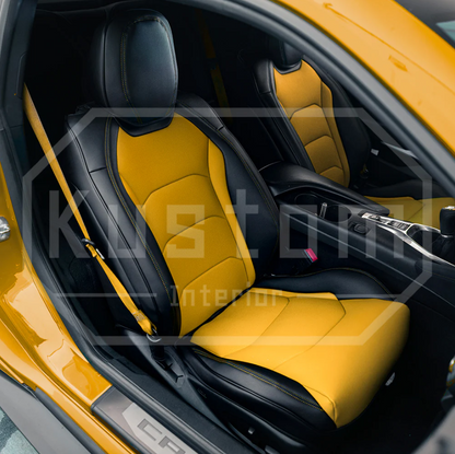 2016+ Camaro Two-Tone Coupe Recaro Leather Seat Covers | KustomCover