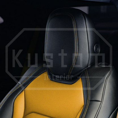 2016+ Camaro Two-Tone Coupe Recaro Leather Seat Covers | KustomCover