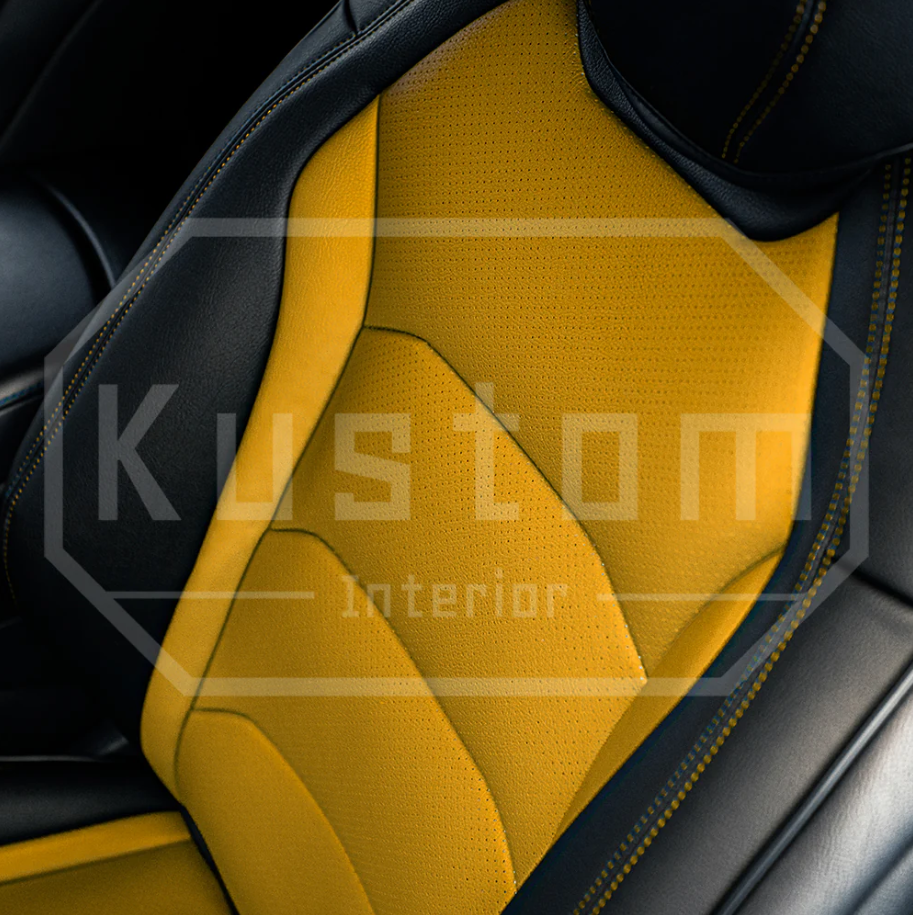 2016+ Camaro Two-Tone Coupe Recaro Leather Seat Covers | KustomCover