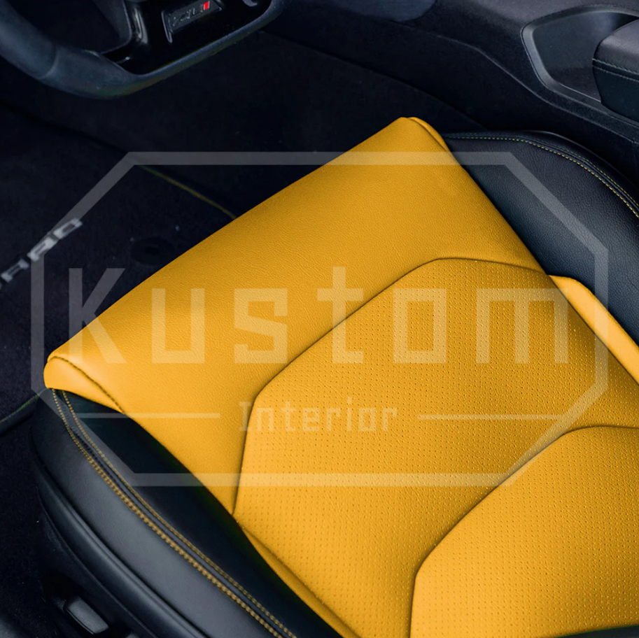 2016+ Camaro Two-Tone Coupe Recaro Leather Seat Covers | KustomCover
