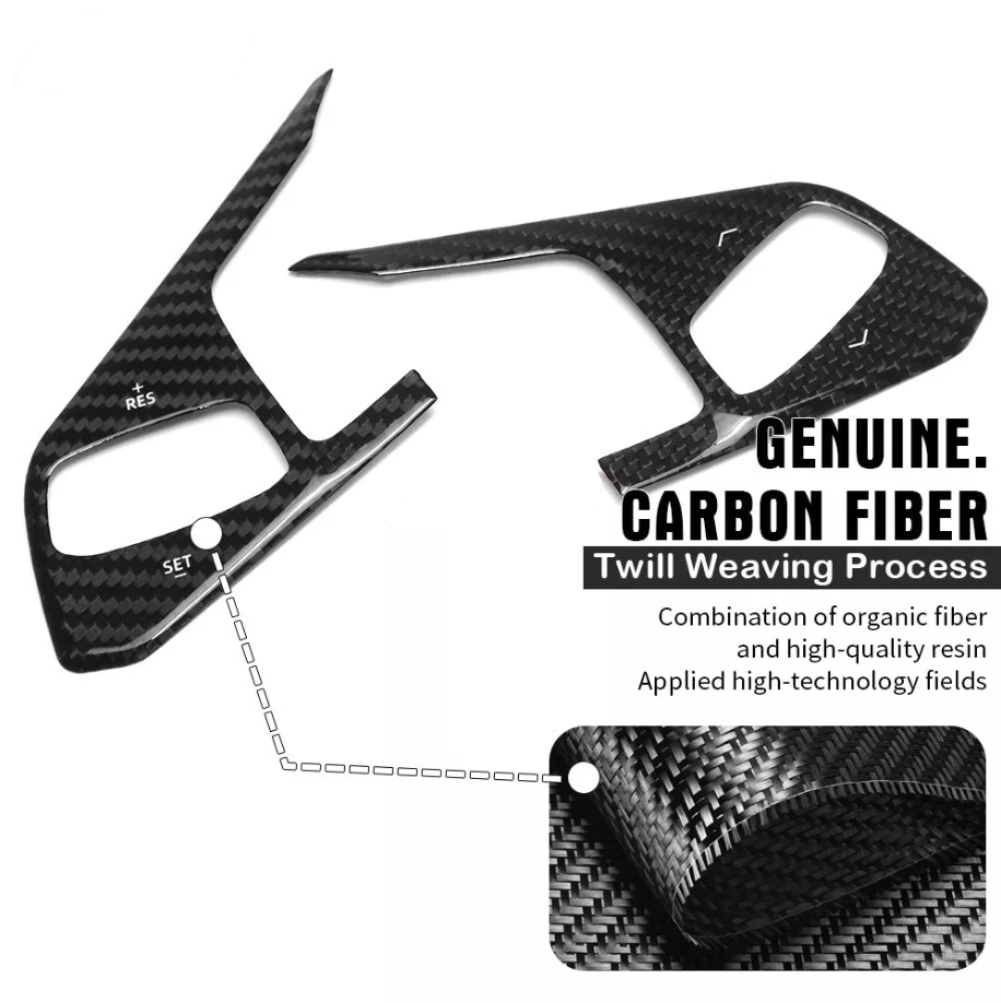 2024+ C8 Corvette Carbon Fiber Inner Steering Wheel Trim Covers - Heated