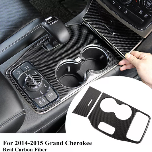 2014 - 15 Grand Cherokee Carbon Fiber Gear Shifter Insert Overlay | Next-Gen Carbon