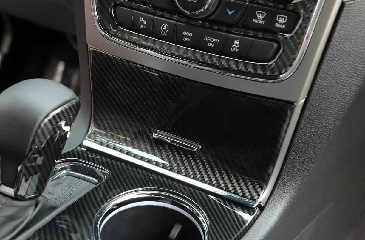 2014 - 15 Grand Cherokee Carbon Fiber Gear Shifter Insert Overlay | Next-Gen Carbon