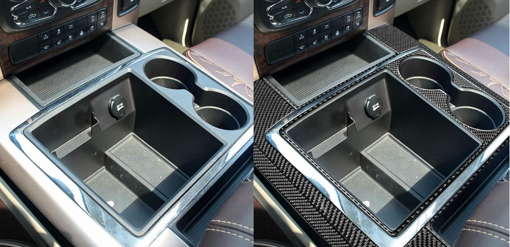 2016 - 18 Dodge Ram Carbon Fiber Center Console Overlay Kit | Next-Gen Carbon