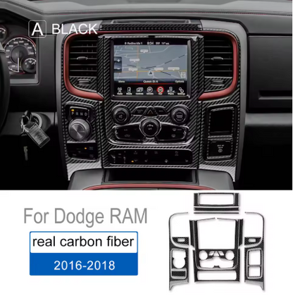 2016 - 18 Dodge Ram Carbon Fiber Radio/ Climate Control Overlay Kit | Next-Gen Carbon