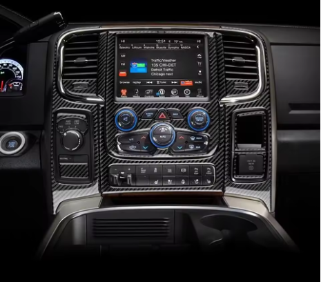 2016 - 18 Dodge Ram Carbon Fiber Radio/ Climate Control Overlay Kit | Next-Gen Carbon