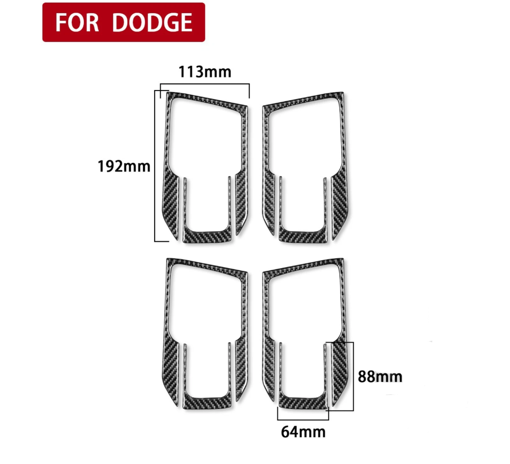2016 - 18 Dodge Ram Carbon Fiber Interior Door Panel Trim Kit | Next-Gen Carbon