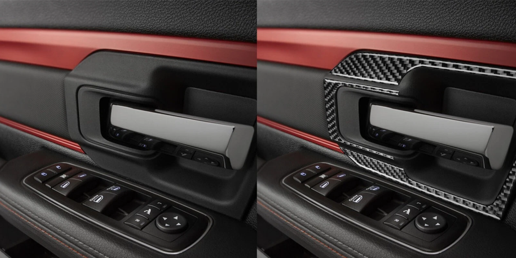 2016 - 18 Dodge Ram Carbon Fiber Interior Door Panel Trim Kit | Next-Gen Carbon