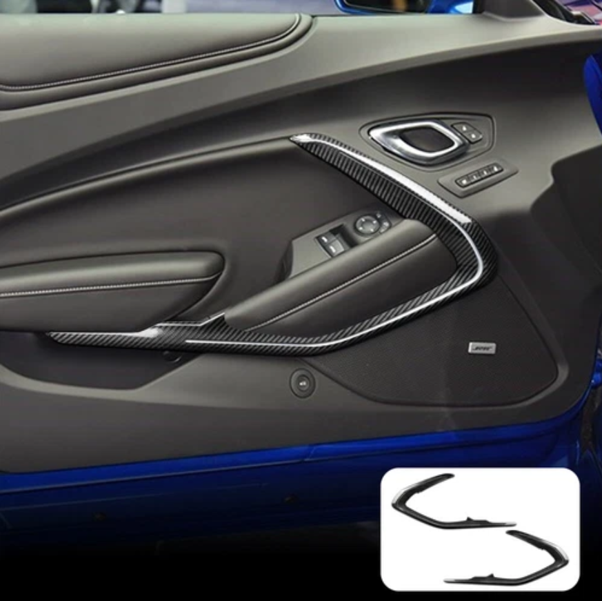 2016 - 24 Camaro Carbon Fiber Door Trim Surround Cover (With Light/Without Light)