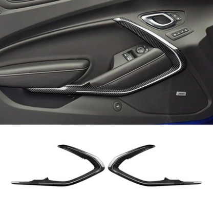 2016 - 24 Camaro Carbon Fiber Door Trim Surround Cover (With Light/Without Light)