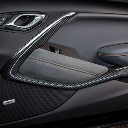 2016 - 24 Camaro Carbon Fiber Door Trim Surround Cover (With Light/Without Light)