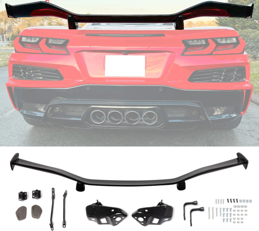 C8 Corvette Z06 Z07 Carbon Fiber High Wing Spoiler | Carbon Fiber / Carbon Flash / Forged
