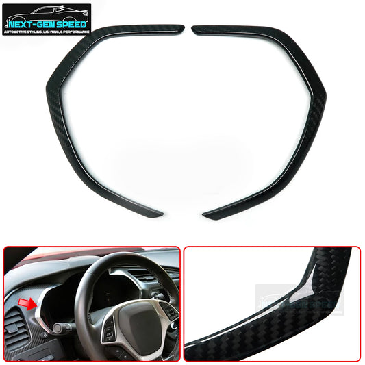 2014 - 19 C7 Corvette Real Carbon Fiber Speedometer Cover Kit | Next-Gen Carbon