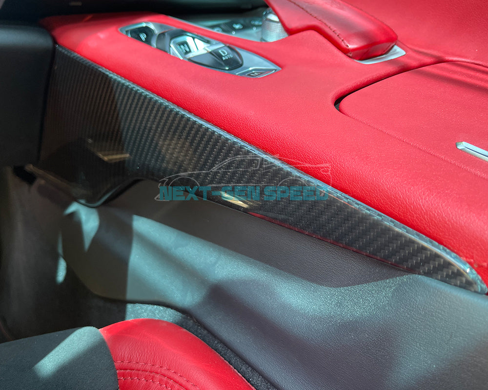 C8 Corvette Carbon Fiber Center Console Side Panel Covers | Next-Gen Carbon