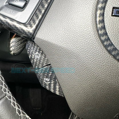 2016 - 24 Camaro Carbon Fiber Steering Volume / Fav Button Covers (Black/Red)