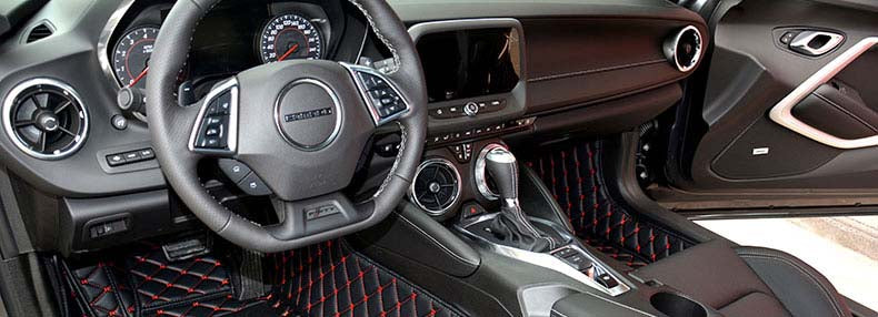 2016 - 24 Camaro Diamond Stitch Interior Floor Mats