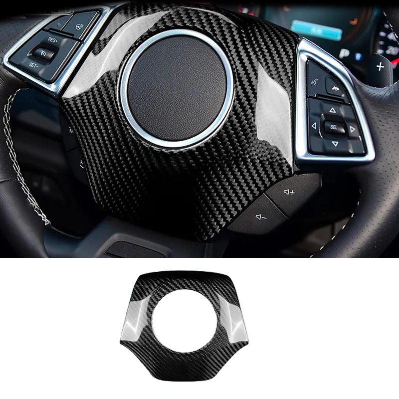 2016-24 Camaro Carbon Fiber Center Steering Wheel Surround Cover | Next-Gen Carbon