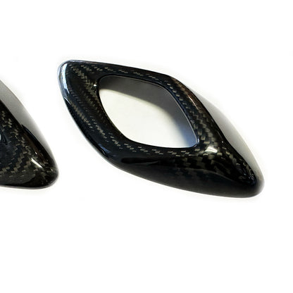 2016 - 24 Camaro Carbon Fiber Interior Door Handle Chrome Delete Covers | Black / Red Carbon