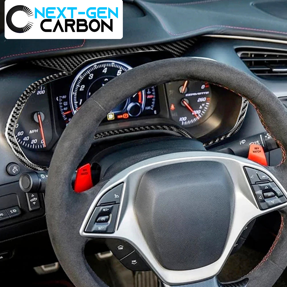 2014 - 19 C7 Corvette Carbon Fiber Speedometer Cover Kit | Next-Gen Carbon
