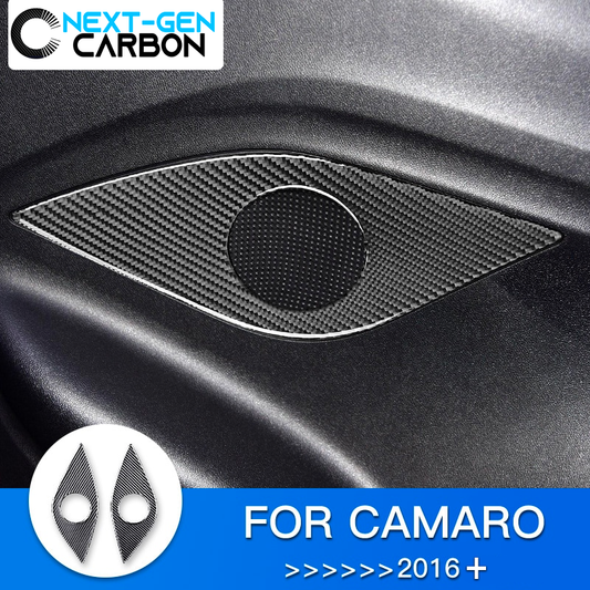 2016 - 24 Camaro Carbon Fiber Rear Door Audio Speaker Cover | Next-Gen Carbon