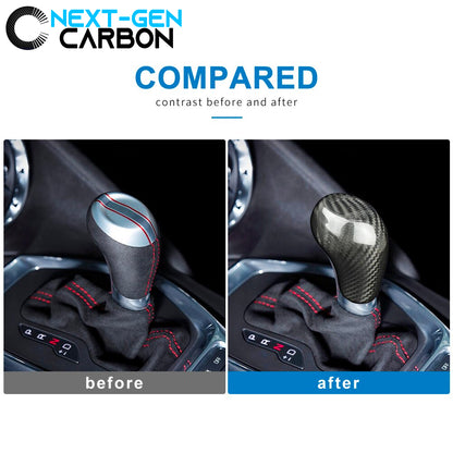 2016 - 24 Camaro Red Carbon Fiber Shifter Knob Handle Cover | Next-Gen Carbon
