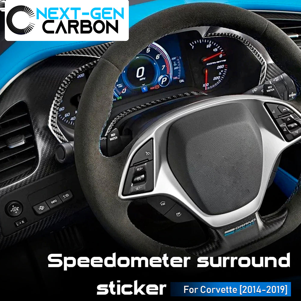 2014 - 19 C7 Corvette Carbon Fiber Speedometer Cover Kit | Next-Gen Carbon