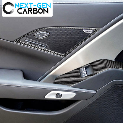2014 - 19 C7 Corvette Carbon Fiber Window Switch + Speaker Trim Kit | Next-Gen Carbon