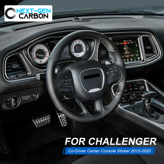 2015 - 24 Challenger Real Carbon Fiber Dashboard Insert Overlay