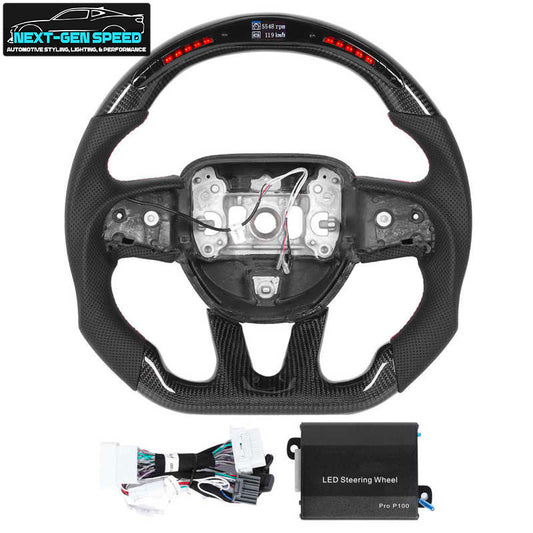 2015 - 23 Dodge Charger / Challenger SRT LED Carbon Fiber Steering Wheel -  Durango / Track Hawk