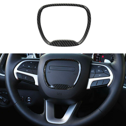 2015 - 23 Dodge Challenger/Charger/Durango Real Carbon Fiber Center Steering Wheel Trim Ring