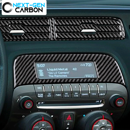 2010 - 12 5th Gen Camaro Carbon Fiber Radio/Climate Control Trim Overlay | Next-Gen Carbon