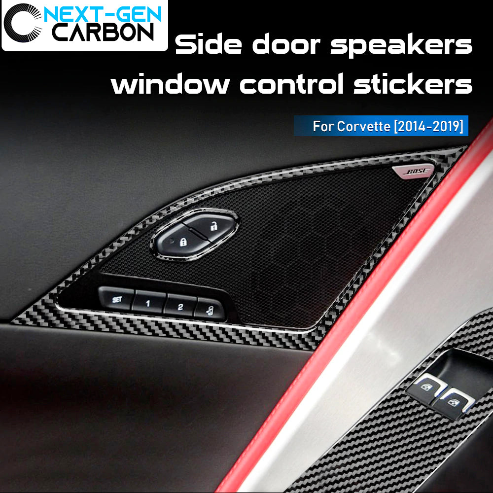 2014 - 19 C7 Corvette Carbon Fiber Window Switch + Speaker Trim Kit | Next-Gen Carbon