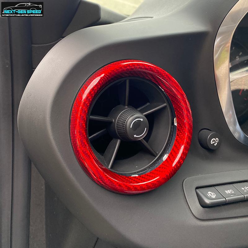 2016 - 24 Camaro Carbon Fiber Interior Air Vent Bezel Ring Covers (Black / Red / Blue)