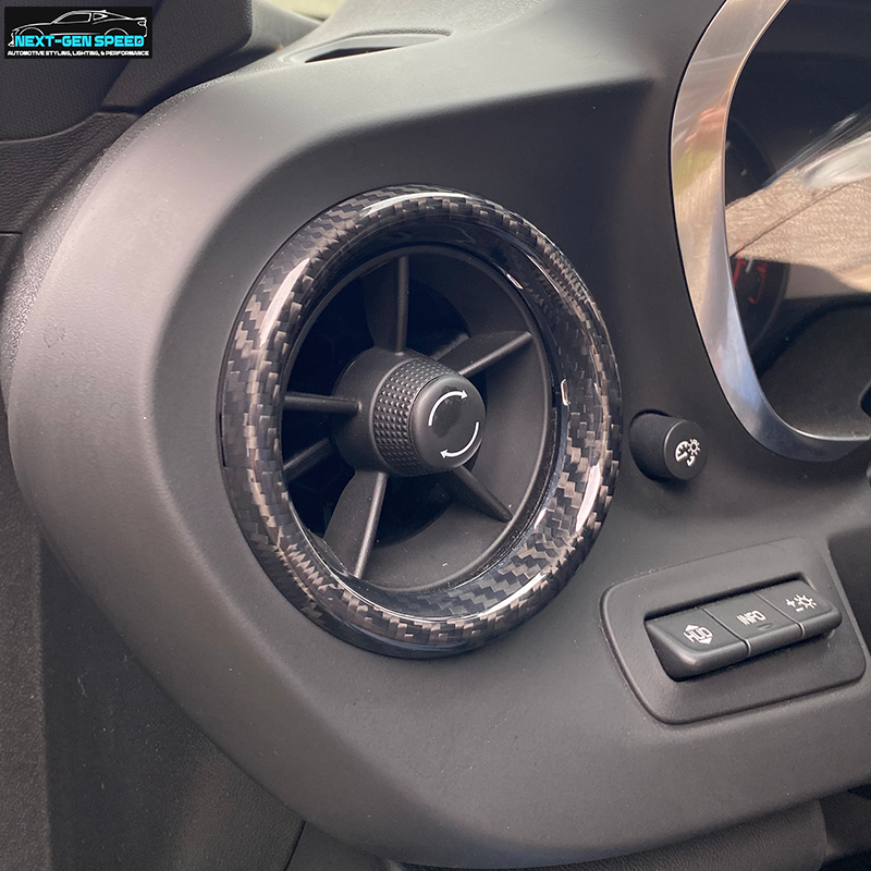 2016 - 24 Camaro Carbon Fiber Interior Air Vent Bezel Ring Covers (Black / Red / Blue)