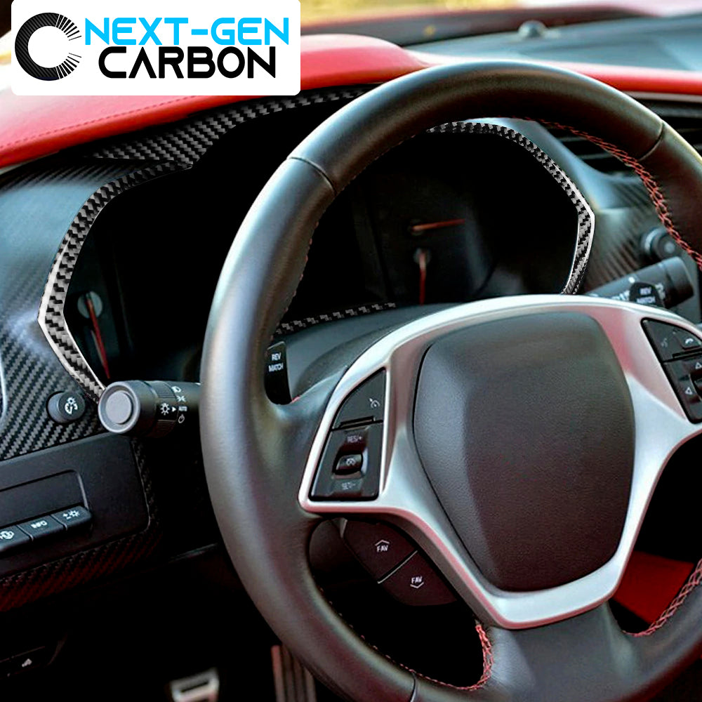2014 - 19 C7 Corvette Carbon Fiber Speedometer Cover Kit | Next-Gen Carbon