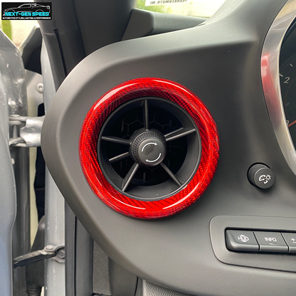 2016 - 24 Camaro Carbon Fiber Interior Air Vent Bezel Ring Covers (Black / Red / Blue)