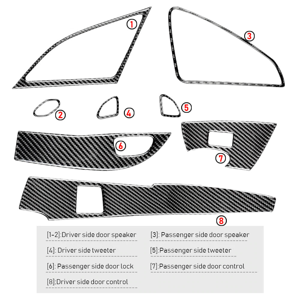 2014 - 19 C7 Corvette Carbon Fiber Window Switch + Speaker Trim Kit | Next-Gen Carbon