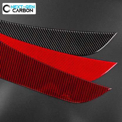 2010 - 15 Camaro Real Carbon Fiber Door Panel Overlays (Coupe/Convertible) | Black / Red Carbon