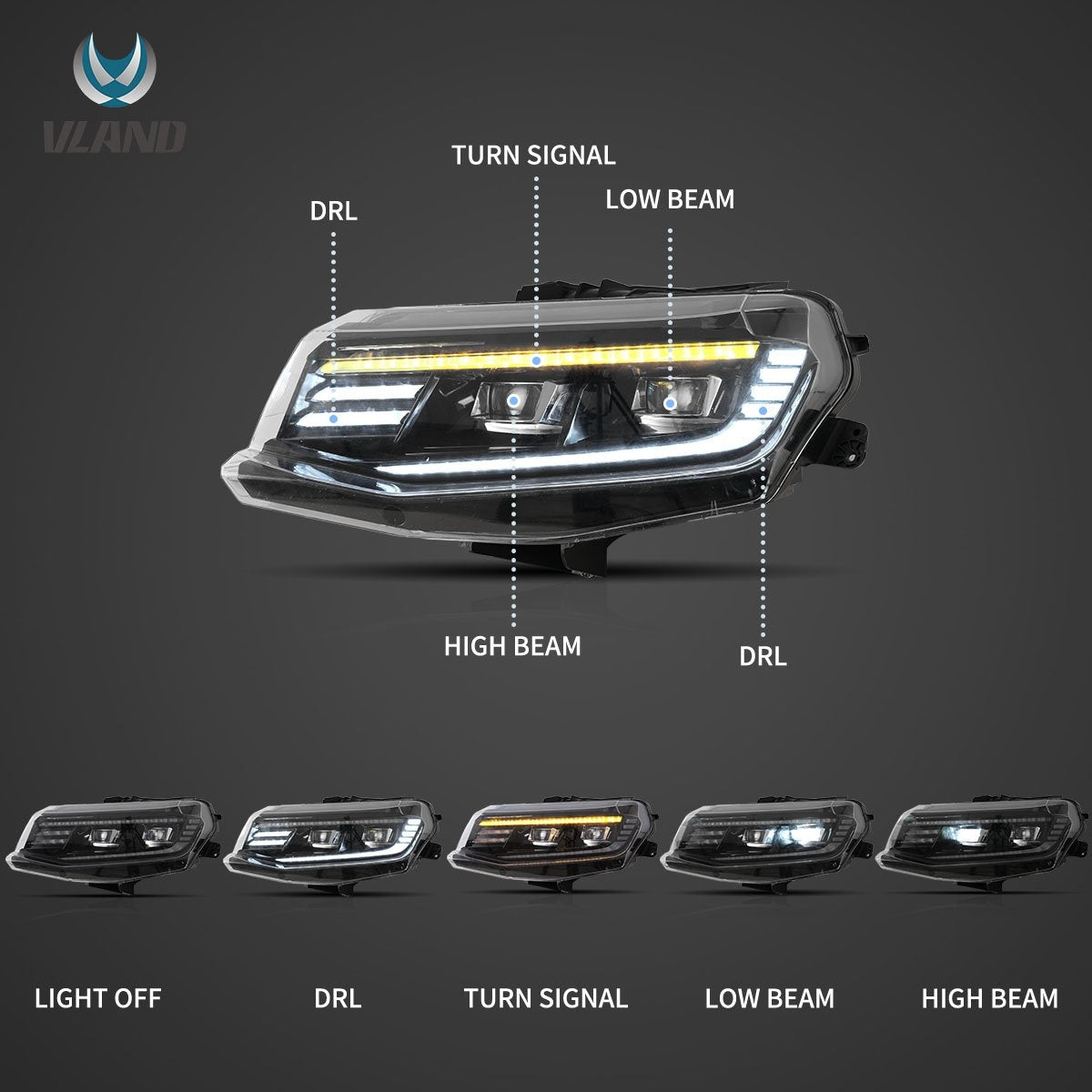 2016 - 18 Camaro LED Projector Headlights | LT/SS/RS/ZL1/LS