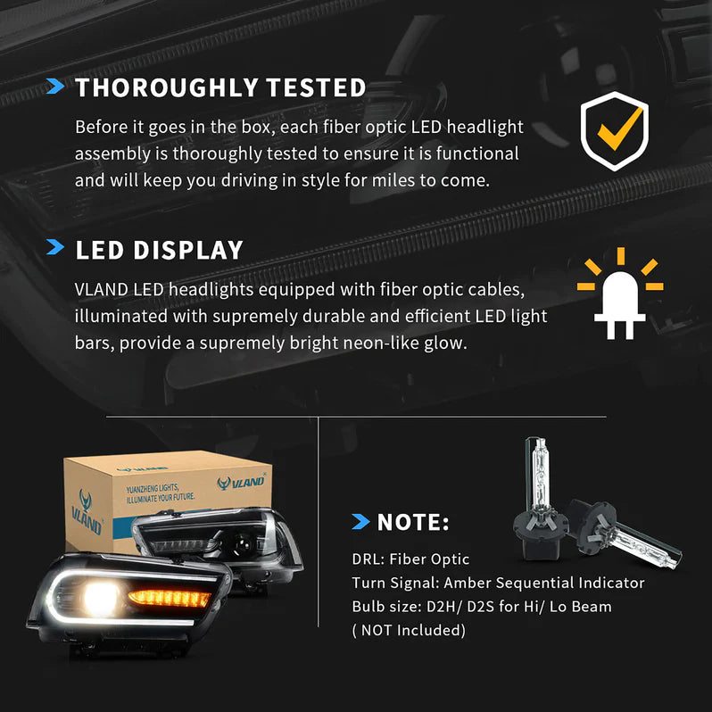 2011 - 2014 Dodge Charger RGB Prebuilt Headlights