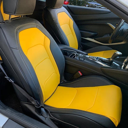 2016 - 24 Camaro Two-Tone Coupe Leather Seat Covers | KustomCover
