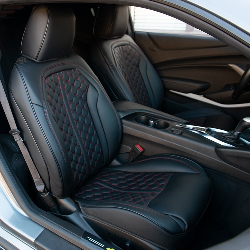 2016 - 24 Camaro Two-Tone Coupe Leather Seat Covers | KustomCover