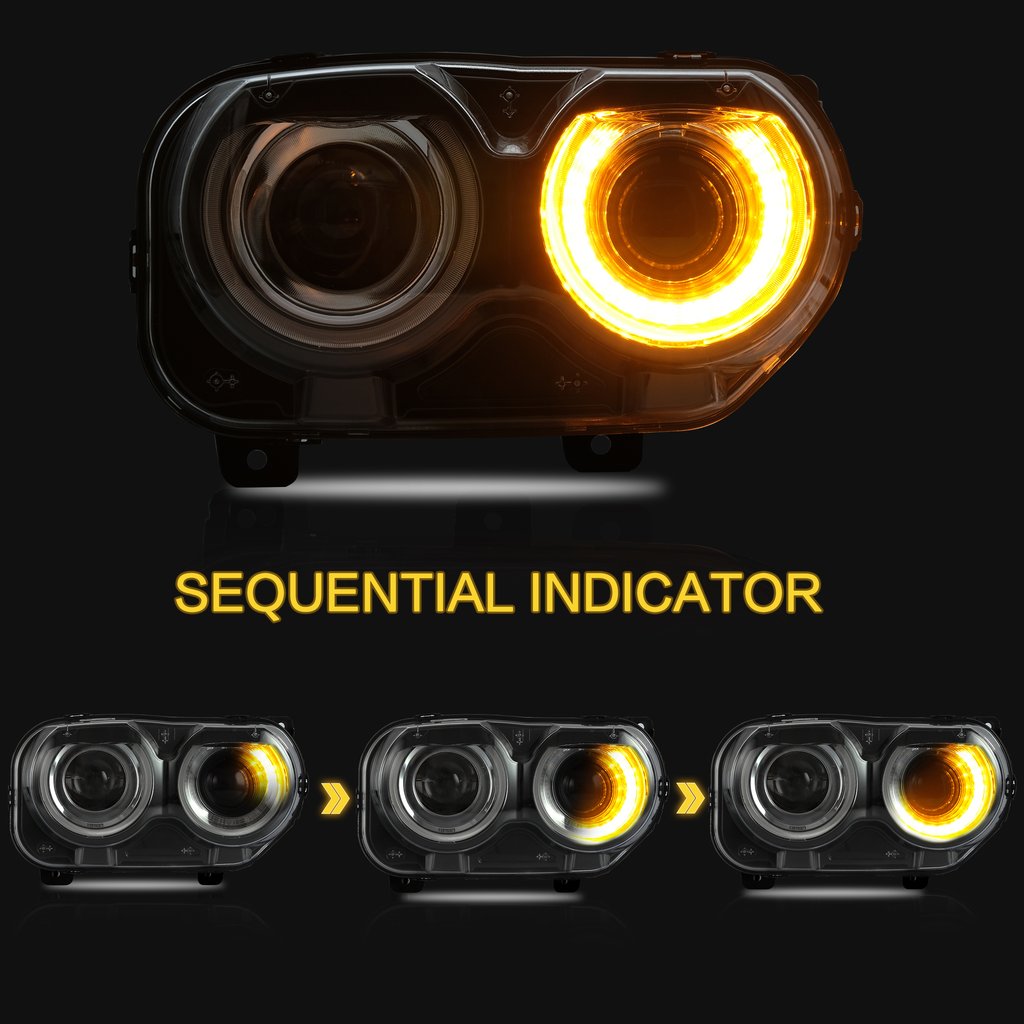 2009 - 14 Dodge Challenger Prebuilt RGB LED Headlights