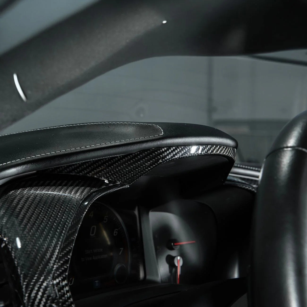 Corvette C7 Dry Carbon Fiber Speedometer Trim Cover Set image 7